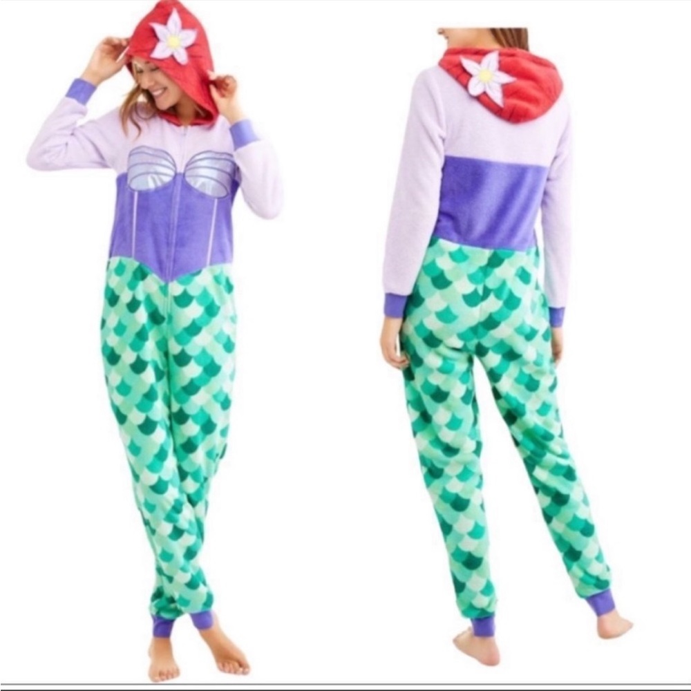 DISNEY THE LITTLE MERMAID ARIEL ONESIE PAJAMA PARTY XS